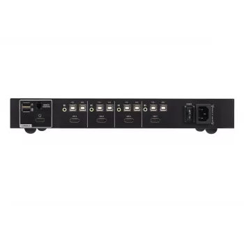 KVM jungiklis ATEN 4 prievadų USB HDMI su CAC, 4K UHD 3840x2160@60Hz, metalinis korpusas