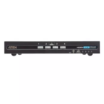 KVM jungiklis ATEN 4 prievadų USB HDMI su CAC, 4K UHD 3840x2160@60Hz, metalinis korpusas