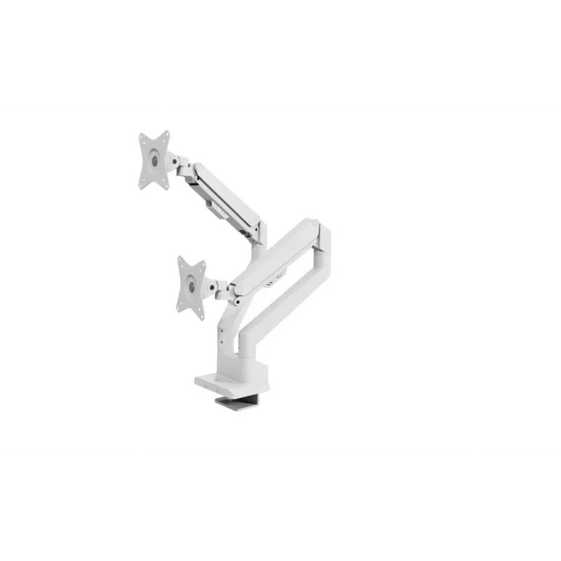 Monitorinis laikiklis Arozzi AZ-ALZARE-NEO-DUO-WT dviems ekranams, iki 81,3 cm (32 col.), 18 kg bendras, VESA 75x75–100x100, baltas