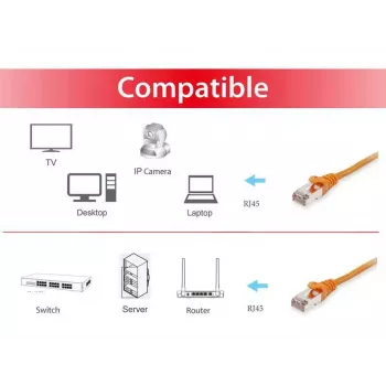 Tinklo kabelis Equip Cat.6 S/FTP Patch Cable RJ-45 50 m Oranžinis