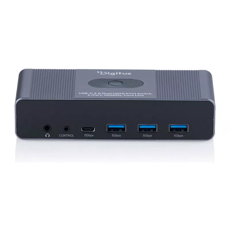 KVM jungiklis DIGITUS DS-12856 USB-C/USB-A 2 prievadų Dual HDMI 4K60Hz (USB 3.2 Gen 1)