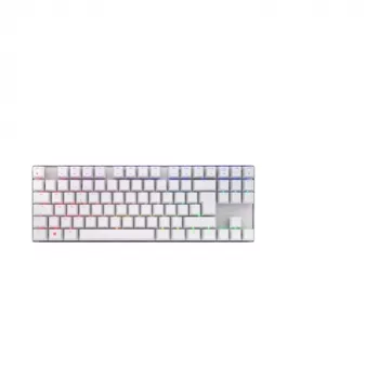 Mechaninė žaidimų klaviatūra Cherry MX 8.2 TKL Wireless RGB – be skaičių bloko, RF + Bluetooth, AZERTY, 88 klavišai, balta