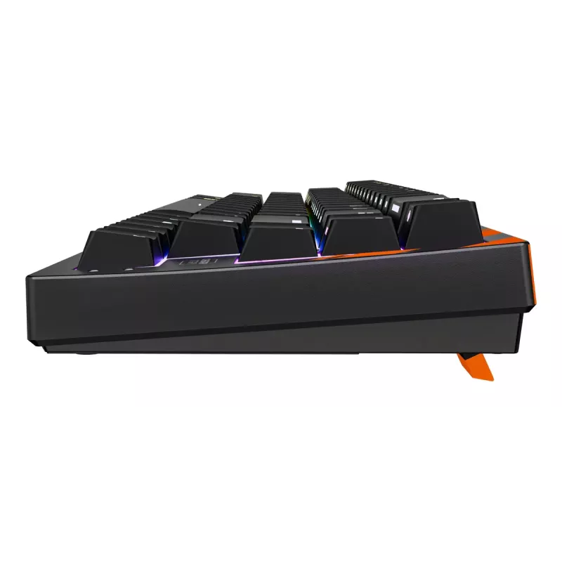Mechaninė žaidimų klaviatūra Cherry K5 Pro TMR Compact — 65 % QWERTY US, laidinė USB, RGB, juoda/oranžinė