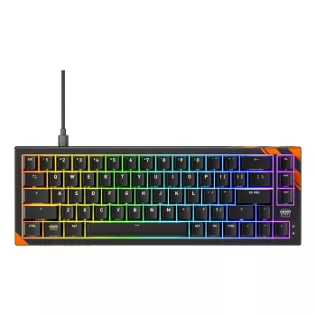 Mechaninė žaidimų klaviatūra Cherry K5 Pro TMR Compact — 65 % QWERTY US, laidinė USB, RGB, juoda/oranžinė