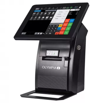 Viskas viename lietimui skirtas terminalas Olympia T210 10 colių (25,4 cm) LCD, Android 11, terminio perkėlimo spausdintuvas, 8 cm plotis, juodas