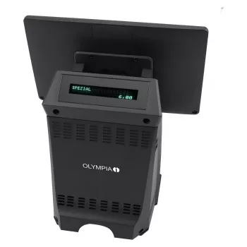 Viskas viename lietimui skirtas terminalas Olympia T210 10 colių (25,4 cm) LCD, Android 11, terminio perkėlimo spausdintuvas, 8 cm plotis, juodas
