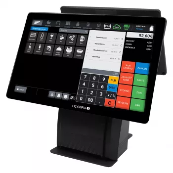 “Viskas viename” Olympia T215DK 15 colių (38,1 cm) liečiamasis ekranas Android 11, tiesioginės termospausdinimo įrenginys 8 cm, juoda