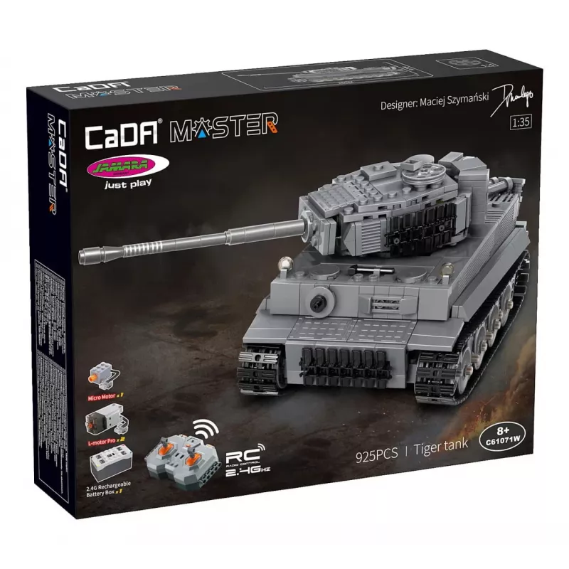 Radijo bangomis valdomas modelis Tankas Tiger CaDA Jamara 1:35, 925 dalių, elektrinis, Li-Ion baterija, 8+