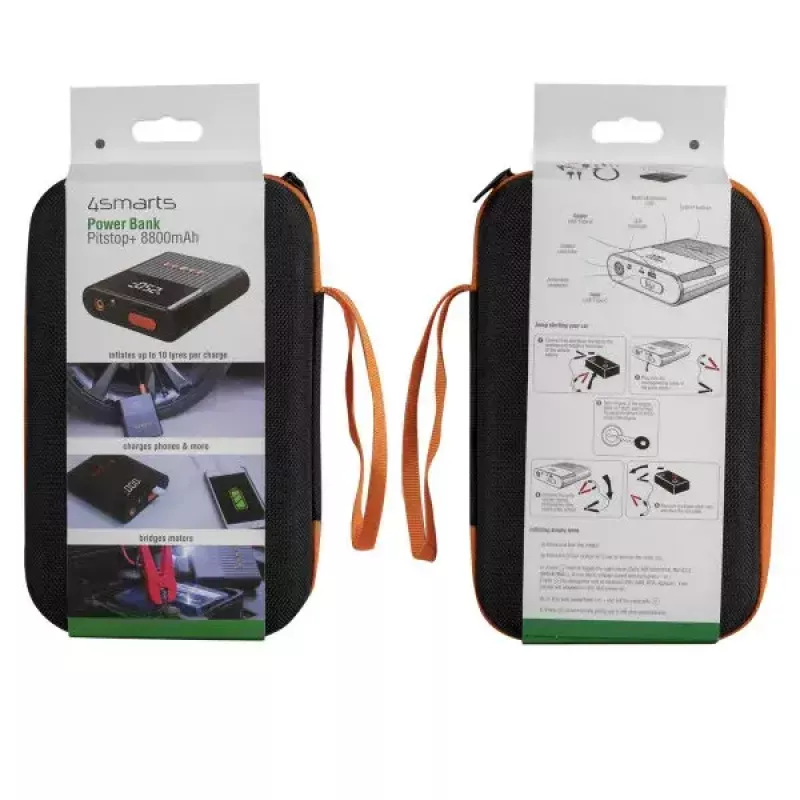 4smarts automobilio užvedimo starteris 456312 — 300 A paleidimo srovė, 2 A išėjimas, 16,6 V akumuliatorius, Juoda