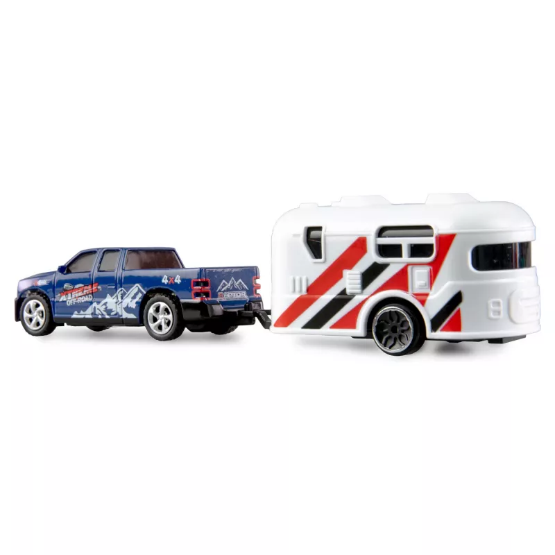 Radijo bangomis valdomas pikapas Amewi 22680 1:64 mastelis RTR su priekaba, mėlynas