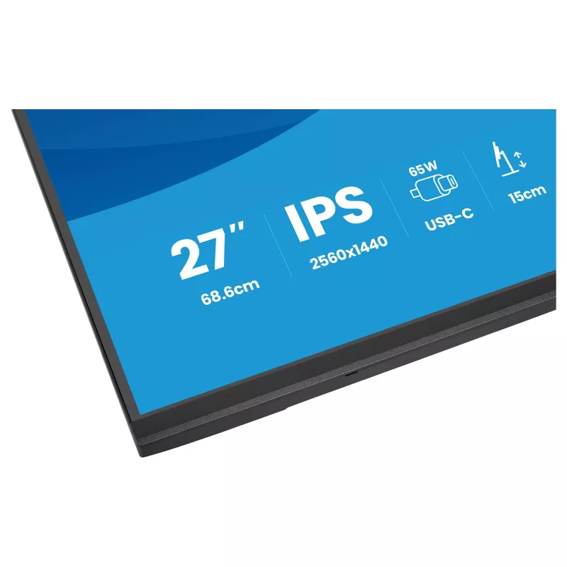 Monitorius IIYAMA ProLite XB2797QSN-B1 27 colių 2560x1440 Quad HD LCD IPS matinis, USB 3.2 šakotuvas, garsiakalbiai, aukščio reguliavimas, VESA