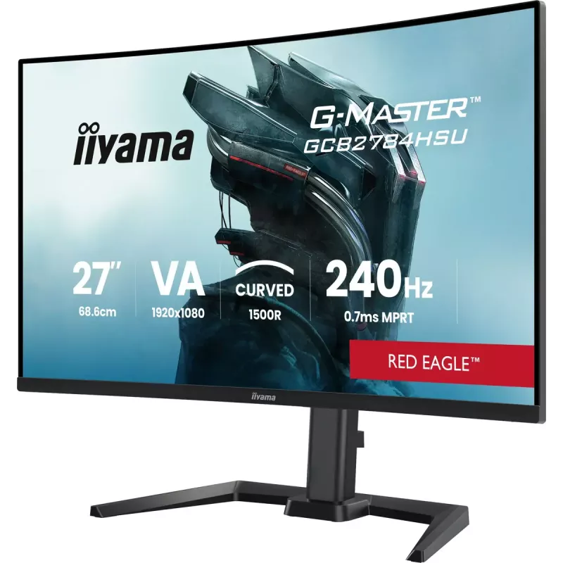 IIYAMA G-MASTER GCB2784HSU-B1 27 colių lenktas VA žaidimų monitorius 240Hz FHD 1920x1080 USB šakotuvas garsiakalbiai VESA