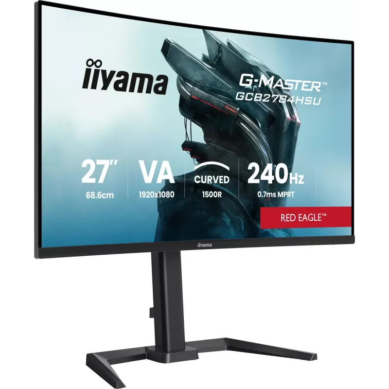 IIYAMA G-MASTER GCB2784HSU-B1 27 colių lenktas VA žaidimų monitorius 240Hz FHD 1920x1080 USB šakotuvas garsiakalbiai VESA