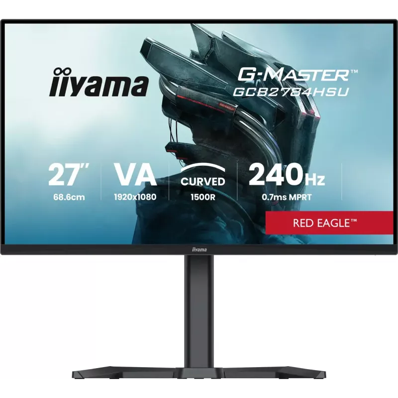 IIYAMA G-MASTER GCB2784HSU-B1 27 colių lenktas VA žaidimų monitorius 240Hz FHD 1920x1080 USB šakotuvas garsiakalbiai VESA