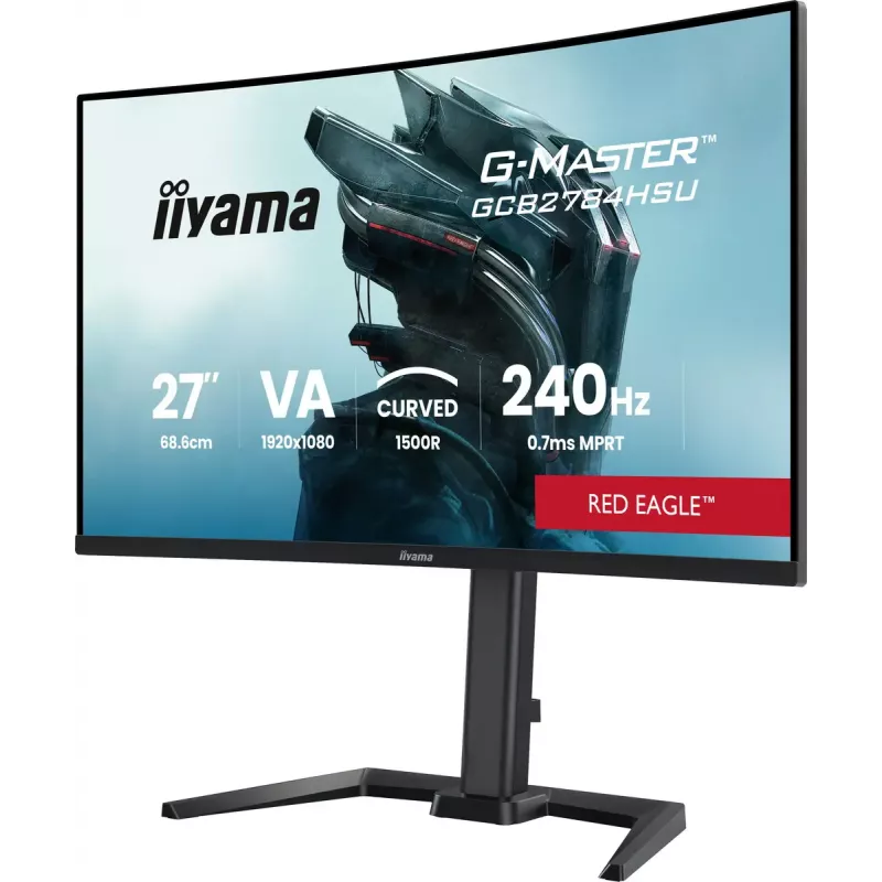 IIYAMA G-MASTER GCB2784HSU-B1 27 colių lenktas VA žaidimų monitorius 240Hz FHD 1920x1080 USB šakotuvas garsiakalbiai VESA