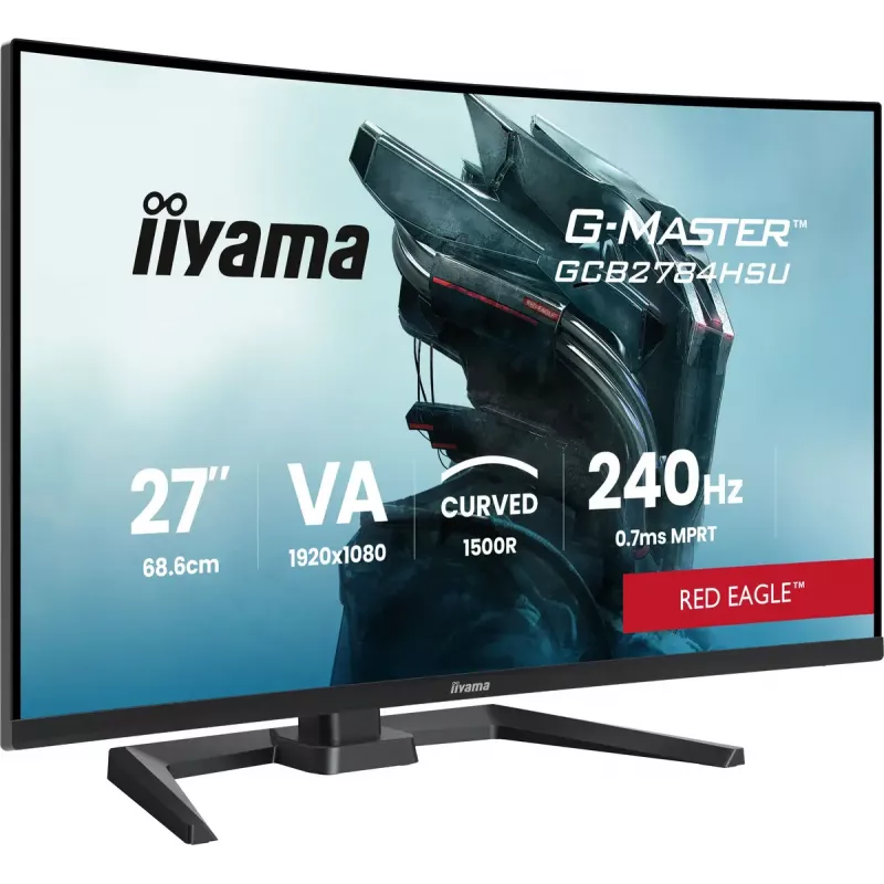 IIYAMA G-MASTER GCB2784HSU-B1 27 colių lenktas VA žaidimų monitorius 240Hz FHD 1920x1080 USB šakotuvas garsiakalbiai VESA