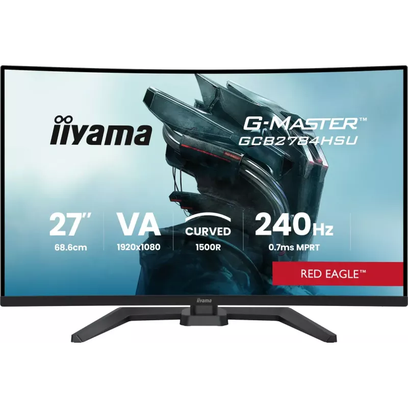IIYAMA G-MASTER GCB2784HSU-B1 27 colių lenktas VA žaidimų monitorius 240Hz FHD 1920x1080 USB šakotuvas garsiakalbiai VESA