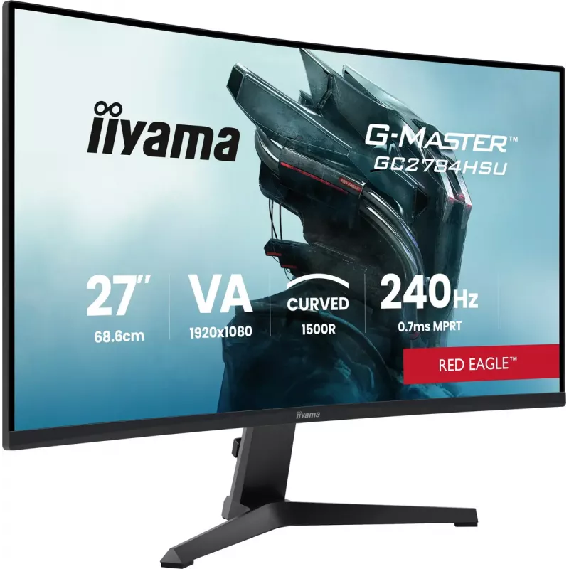 27 colių iiyama G-MASTER GC2784HSU-B1 lenktas VA monitorius 240 Hz Full HD 1920x1080 USB hub garsiakalbiai VESA