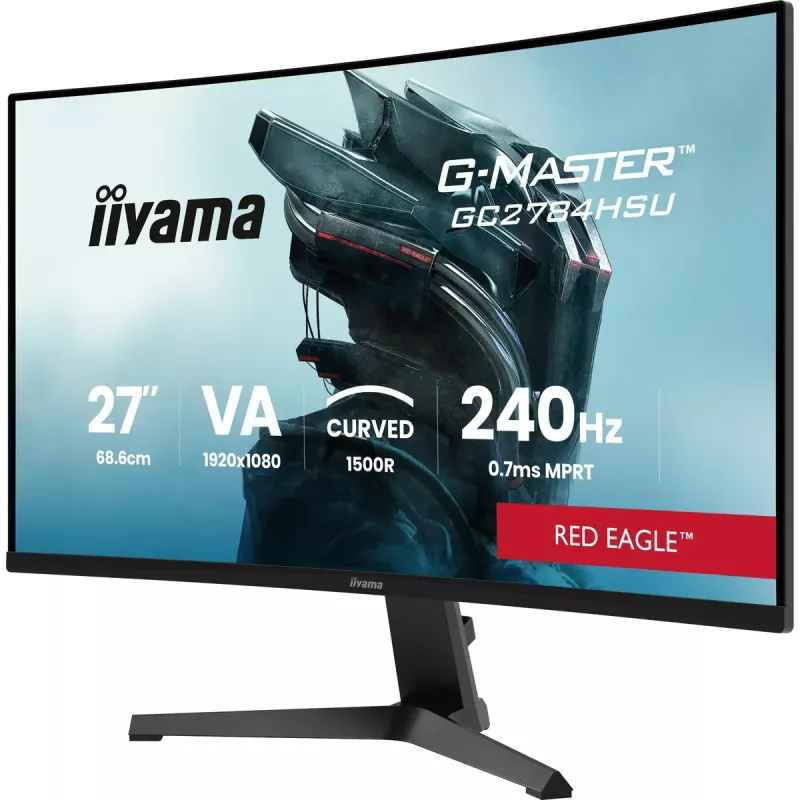 27 colių iiyama G-MASTER GC2784HSU-B1 lenktas VA monitorius 240 Hz Full HD 1920x1080 USB hub garsiakalbiai VESA