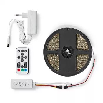Nedis WIFILS51CRGB protinga juostinė šviesa Wi‑Fi, RGB, 24 W, 1 m laidas, 12 mm plotis