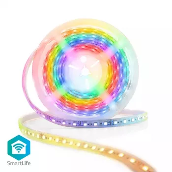 Nedis WIFILS51CRGB protinga juostinė šviesa Wi‑Fi, RGB, 24 W, 1 m laidas, 12 mm plotis