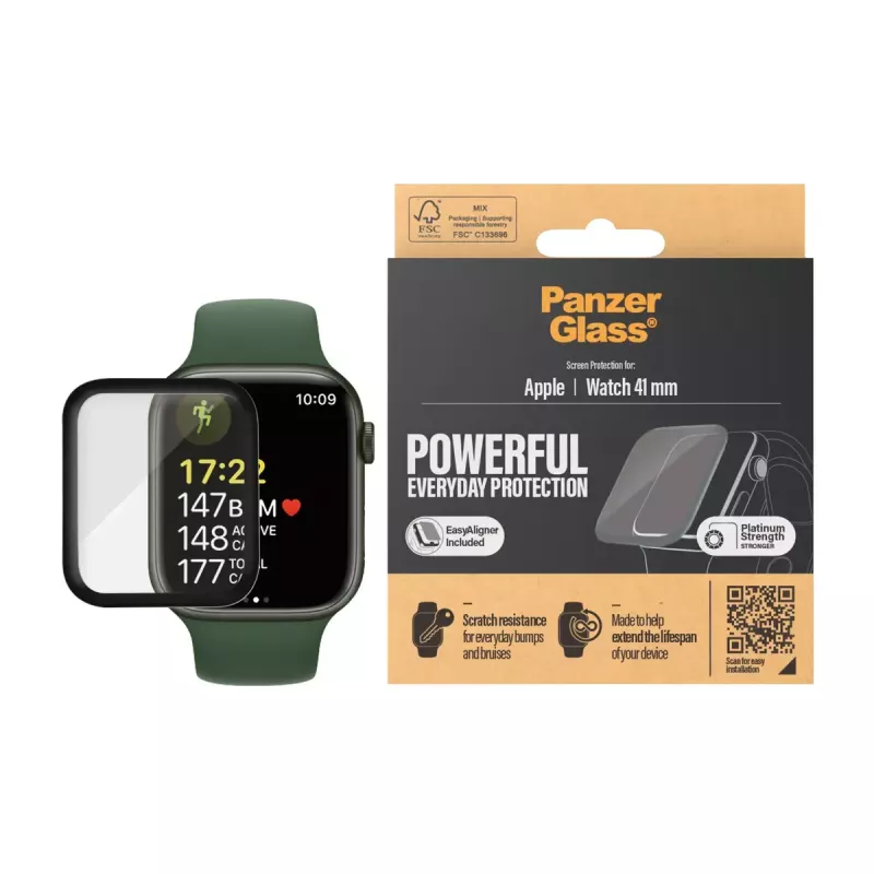 Apsauginis stiklas PanzerGlass Apple Watch Series 8 7 41 mm skaidrus