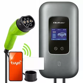 EV įkrovimo stotelė QOLTEC 3 fazių 22 kW 32 A su WiFi (model 52723)