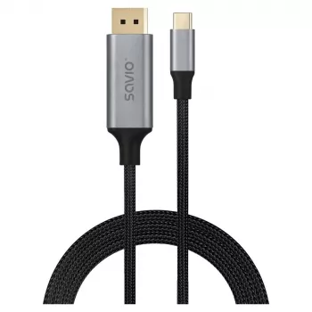 USB-C į DisplayPort laidas SAVIO CL-208 (DisplayPort 1.2, 2 m)
