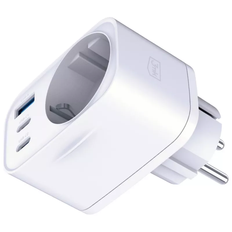 3MK Comfort Charger GaN 30W Baltas – USB maitinimo adapteris, 30W GaN išėjimas