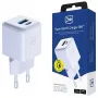 3MK Hyper GaN Universal Fast Charging 20W 1xUSB-A 1xUSB-C PD QC4+ PPS sieninis įkroviklis 100-240V baltas