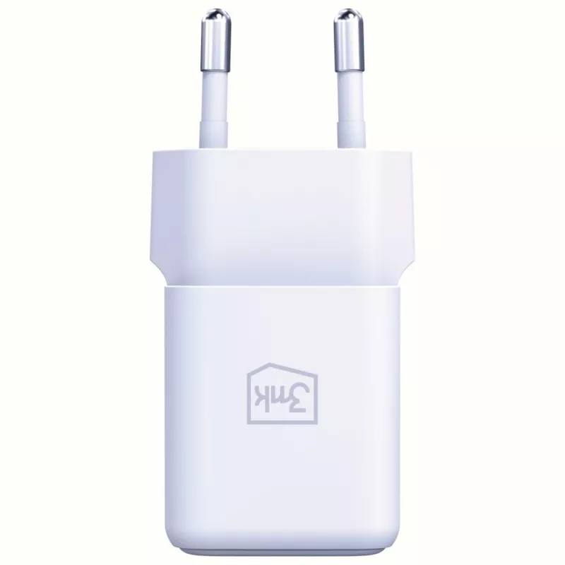3MK Hyper GaN Universal Fast Charging 20W 1xUSB-A 1xUSB-C PD QC4+ PPS sieninis įkroviklis 100-240V baltas