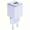3MK Hyper GaN Universal Fast Charging 20W 1xUSB-A 1xUSB-C PD QC4+ PPS sieninis įkroviklis 100-240V baltas
