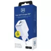 3MK Hyper GaN Universal Fast Charging 20W 1xUSB-A 1xUSB-C PD QC4+ PPS sieninis įkroviklis 100-240V baltas
