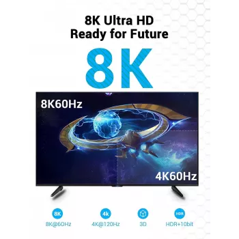 HDMI kabelis 8K/10M juodas Aanbl Vention