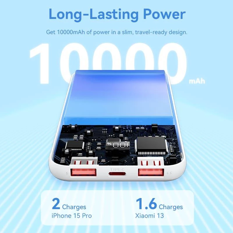 Power Bank USB 10000 mAh 22.5 W juodas FHKB0 Vention