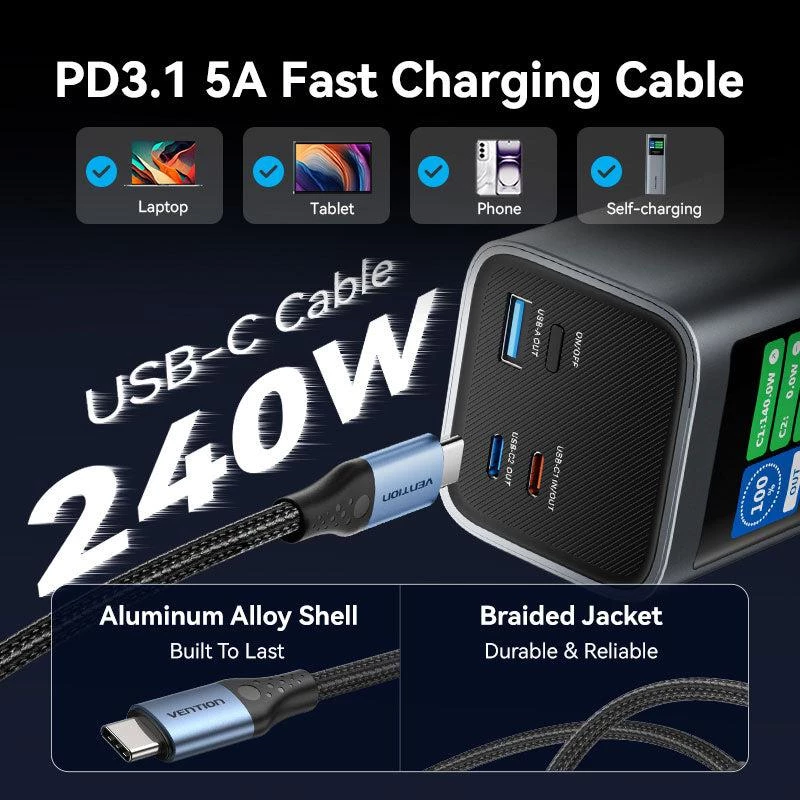 Power Bank USB 27000 mAh 140W Vention FKEH0