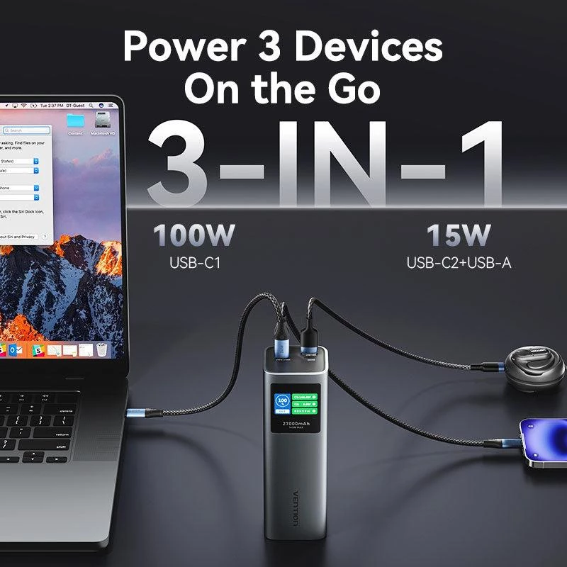 Power Bank USB 27000 mAh 140W Vention FKEH0