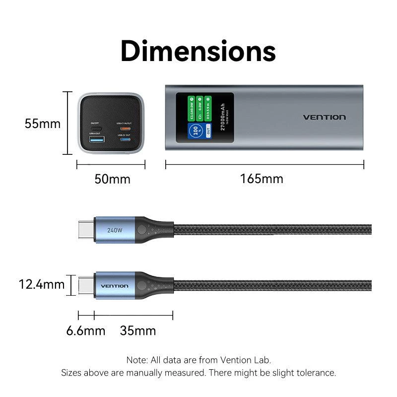 Power Bank USB 27000 mAh 140W Vention FKEH0