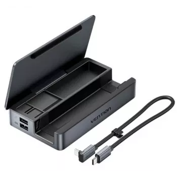 9-in-1 dokavimo stotelė konsolėms / nešiojamiesiems kompiuteriams Vention TPZH0 BC1003