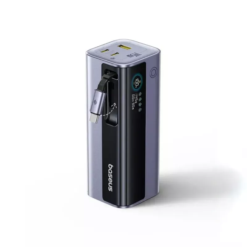 Nešiojamas Power Bank Baseus EnerGeek GR11 20000 mAh LiPo 145W, 2× USB-C + 1× USB-A, 20V, Juoda