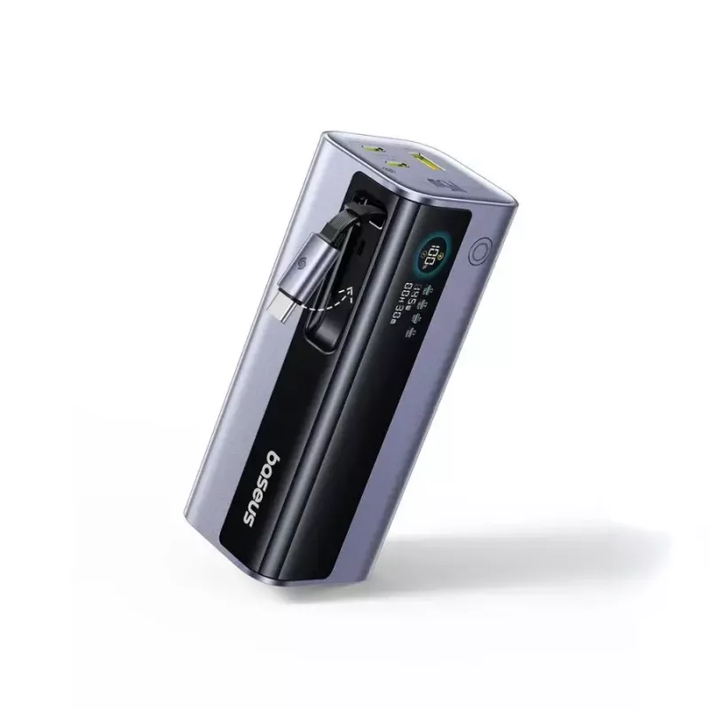 Nešiojamas Power Bank Baseus EnerGeek GR11 20000 mAh LiPo 145W, 2× USB-C + 1× USB-A, 20V, Juoda