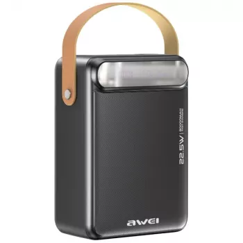 Power bank Awei P102K 80000 mAh 22.5W PD su 2× USB-C ir 3× USB-A, juodas