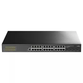 Valdomas L2 gigabitinio eterneto komutatorius Cudy GS2008S2 su 8 RJ-45 10/100/1000 prievadais ir 2 SFP, 1U stovo tvirtinimas, juodas
