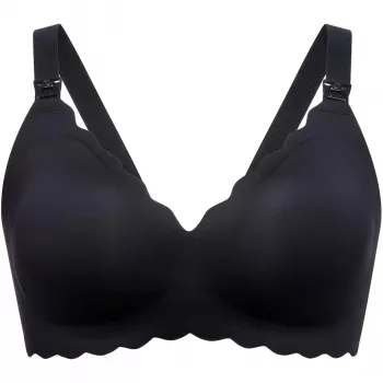 Momcozy YN46 (M) | Besiūlė gėlėta liemenėlė maitinimui Push-up | Juoda gėlėta