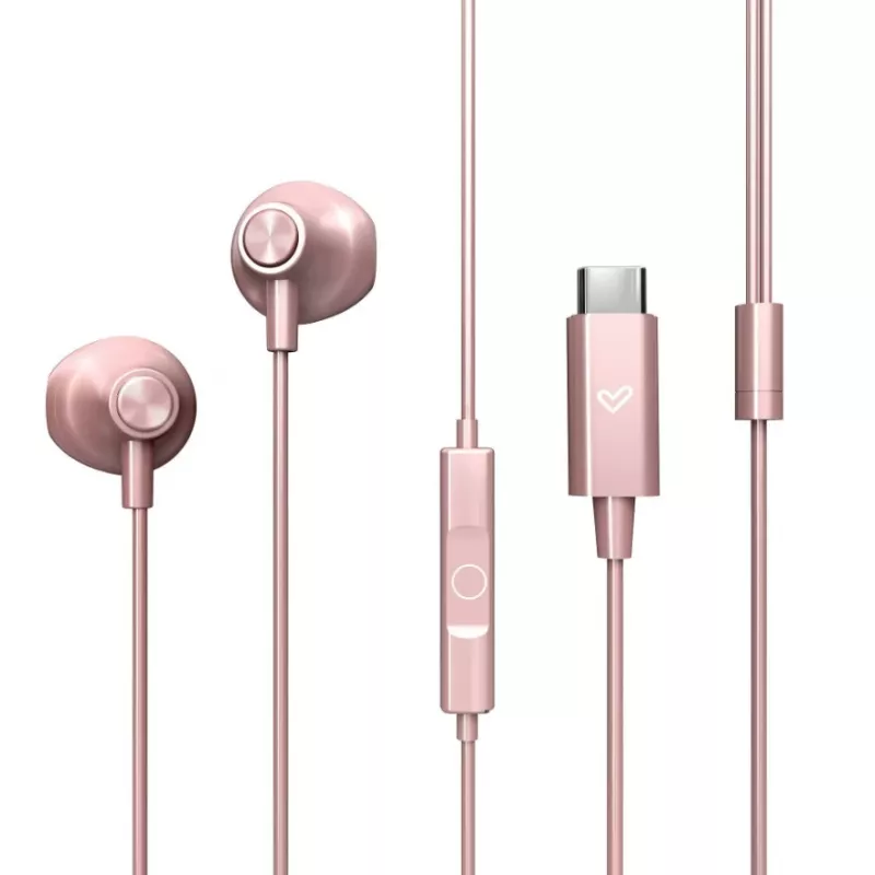 Ausinės Energy Sistem EasyPods, USB-C, rožinis auksas
