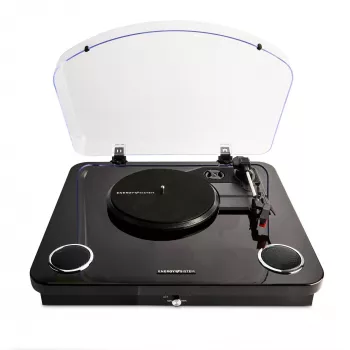 Pavarų juostos vinilinis patefonas Energy Sistem BlackSpin Black Transparent 33 45 78 RPM