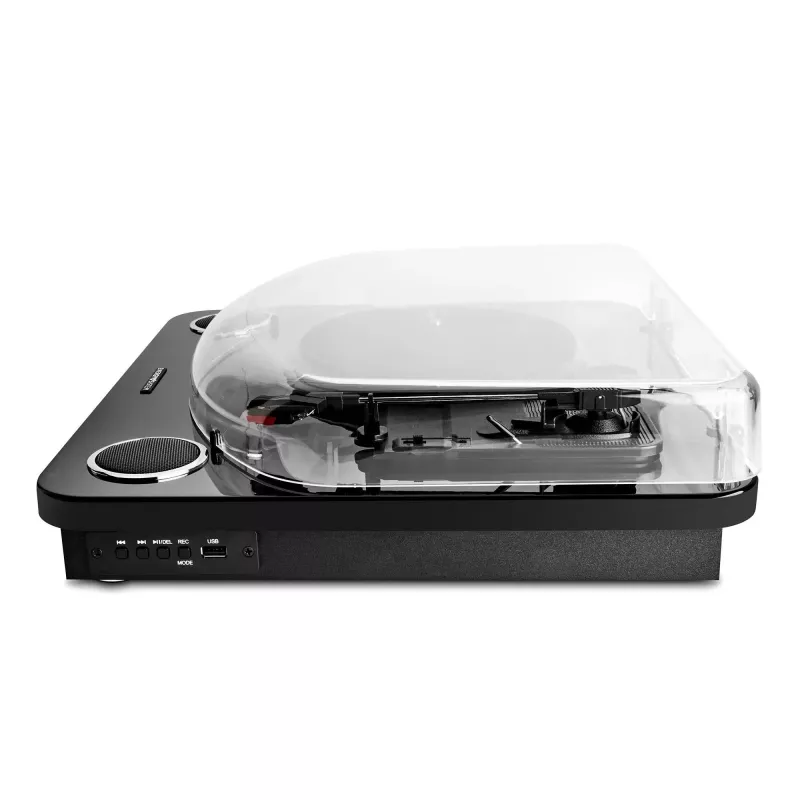 Pavarų juostos vinilinis patefonas Energy Sistem BlackSpin Black Transparent 33 45 78 RPM
