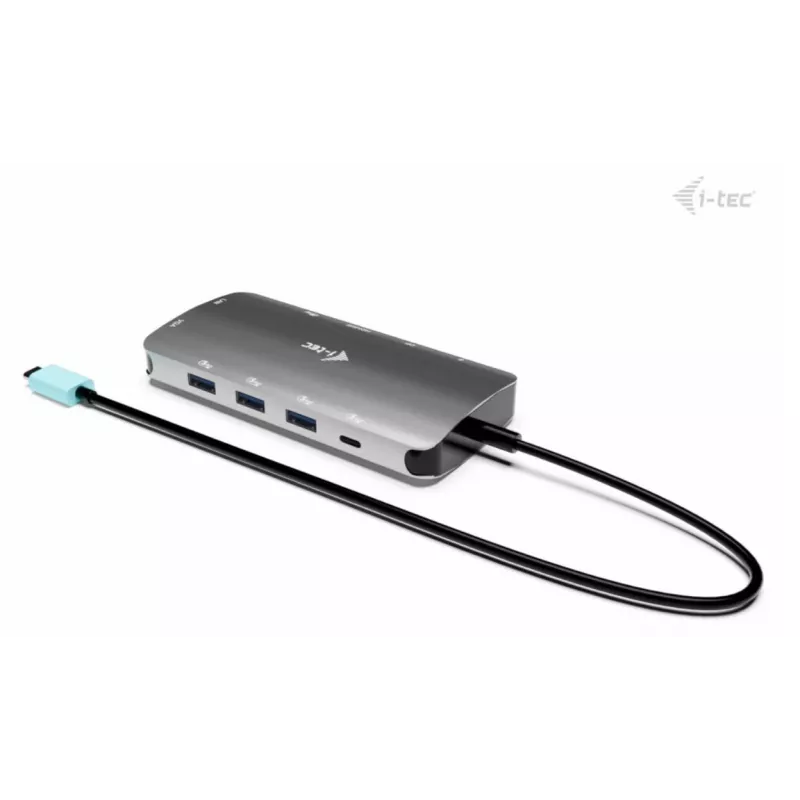 Docking stotelė ITEC i-tec USB-C Metal Nano 3x Ekranas (DP, HDMI, VGA) su Power Delivery 100 W, 4x USB-A, Gigabit Ethernet