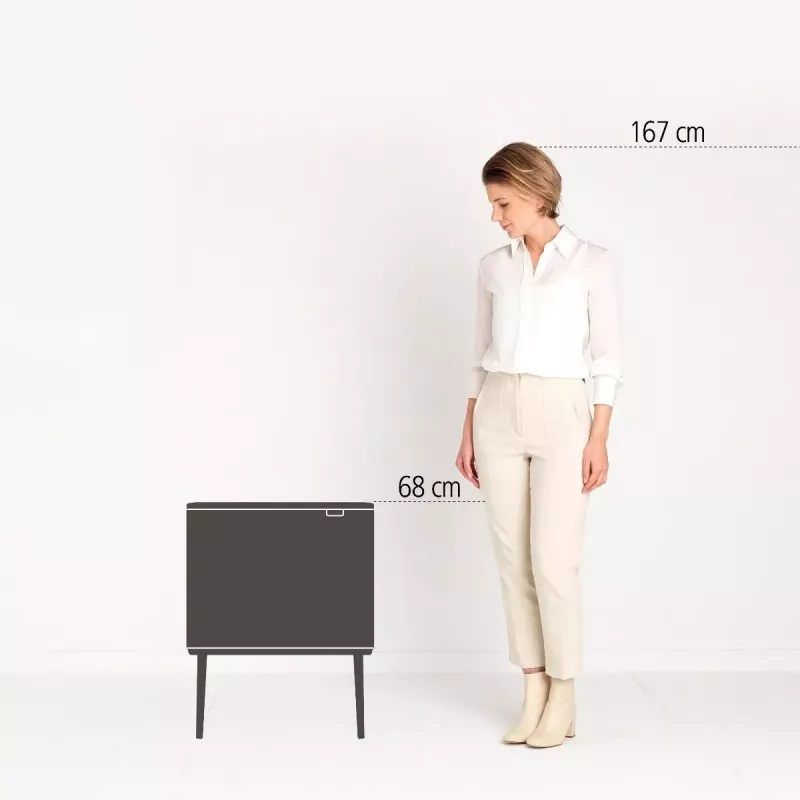 Brabantia Bo Touch Bin 33 L 3 krepšeliai Smėlio spalvos Plotis 540 mm Gylis 312 mm Aukštis 680 mm