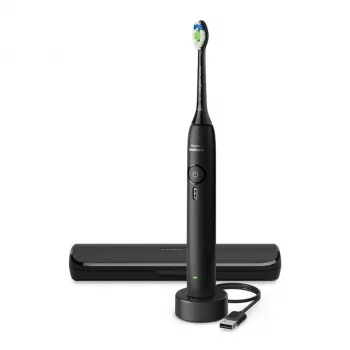 Įkraunamas soninis dantų šepetėlis Philips 3100 serijos HX4033/32 – ličio jonų baterija, 1 rankena, 1 šepetėlio galvutė, Daily Care režimas, juodas